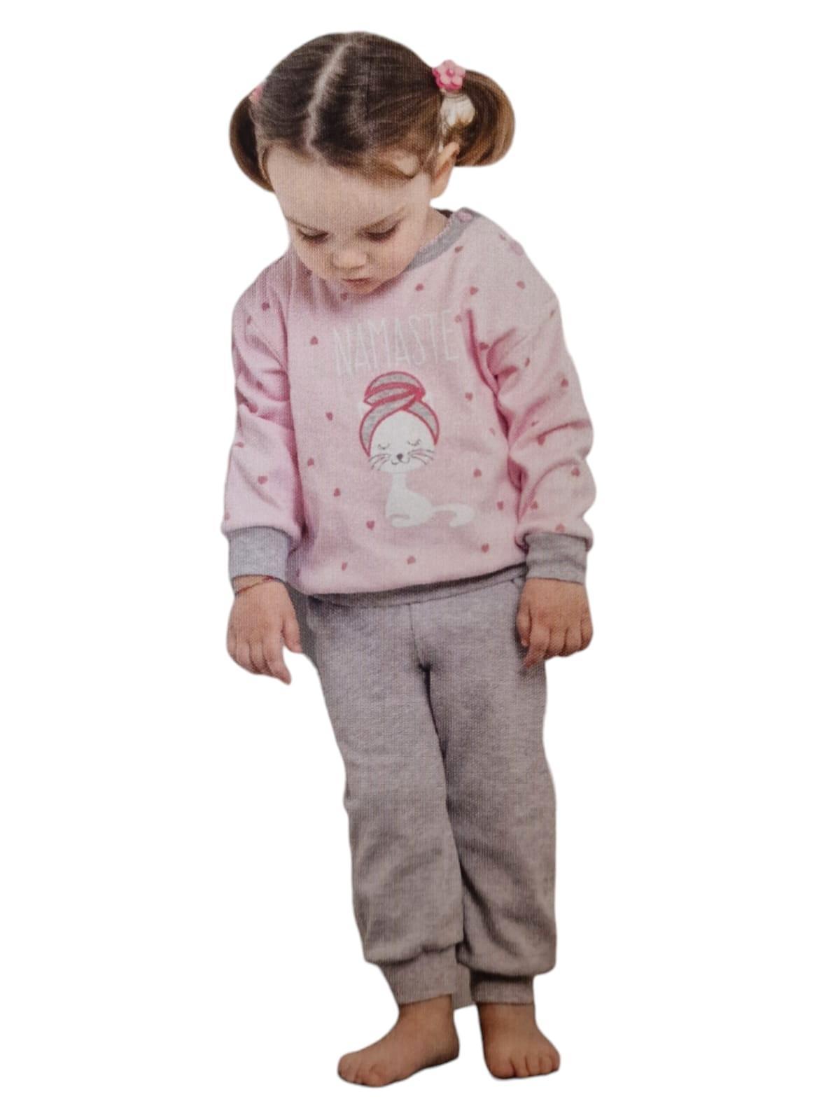 Pigiama caldo cotone neonata cuoricini