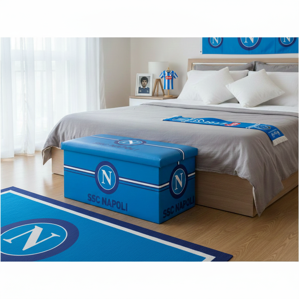 Pouf SSC Napoli contenitore due posti azzurro