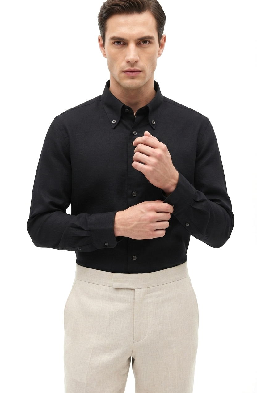 Camicia misto cotone lino Ingram