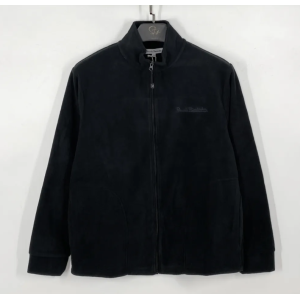 Micropile full zip uomo basico nero