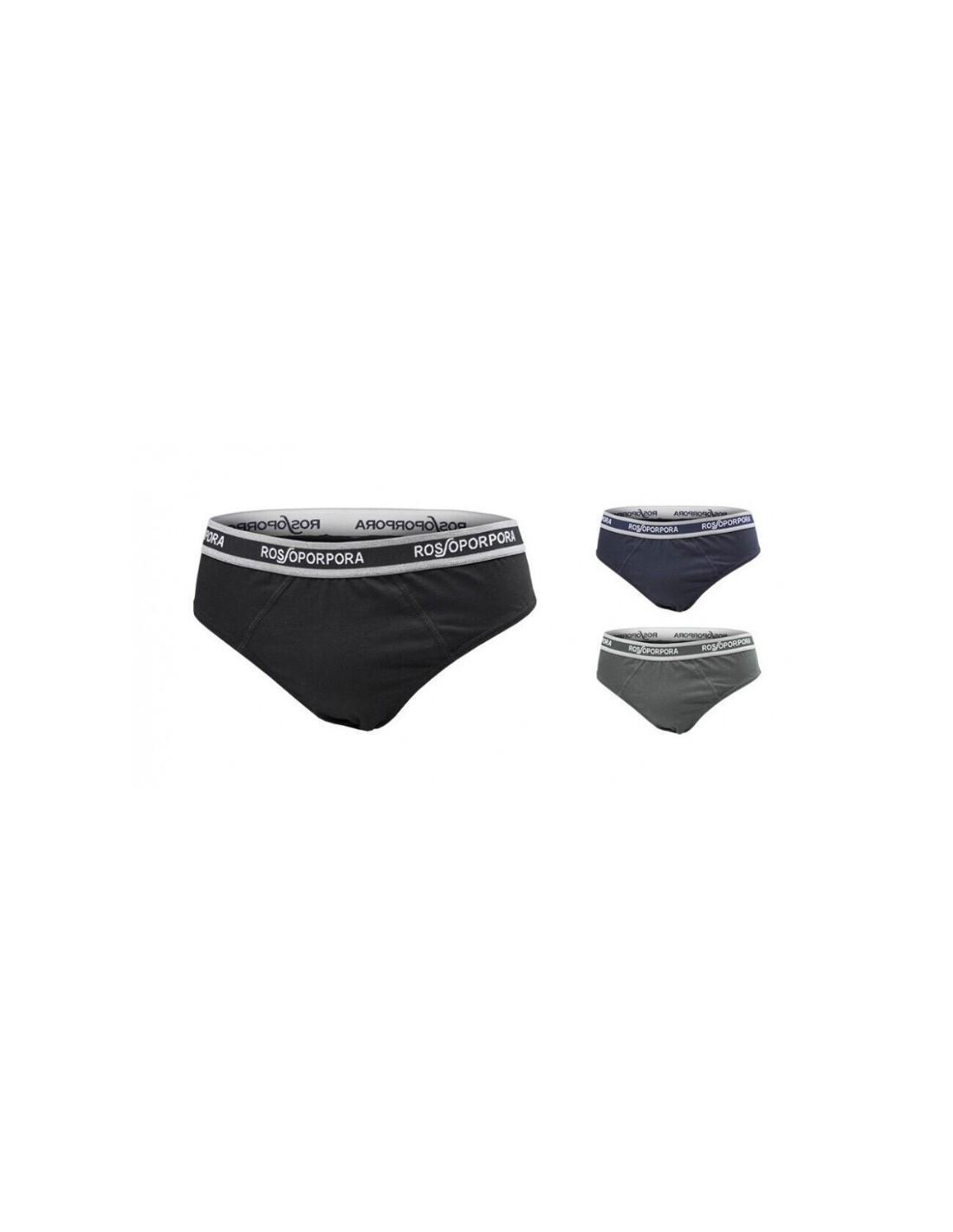 tris-slip-uomo-rossoporpora-cotone-elasticizzato-nero-grigio-blu Tris slip Uomo Rossoporpora cotone elasticizzato
