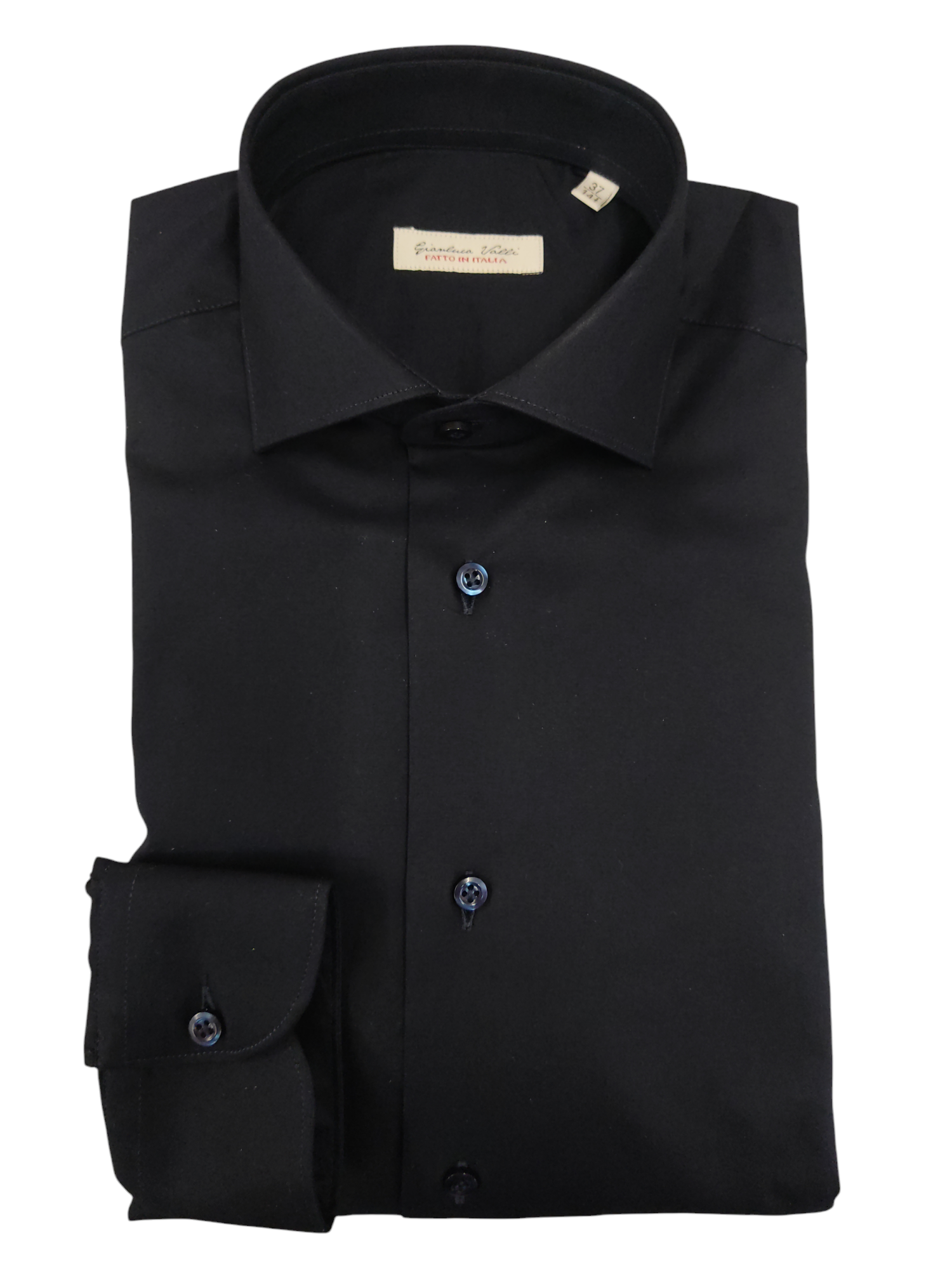 gianluca valli camicia unito slim collo francese stretch blu - foto 1