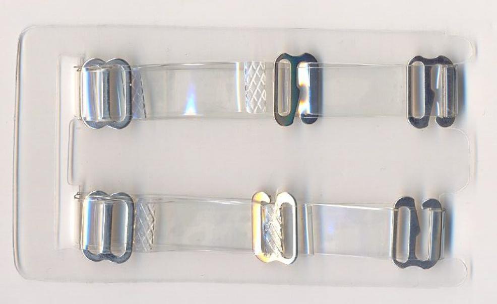mas spallina silicone trasp con ganci metallo bianco - foto 1