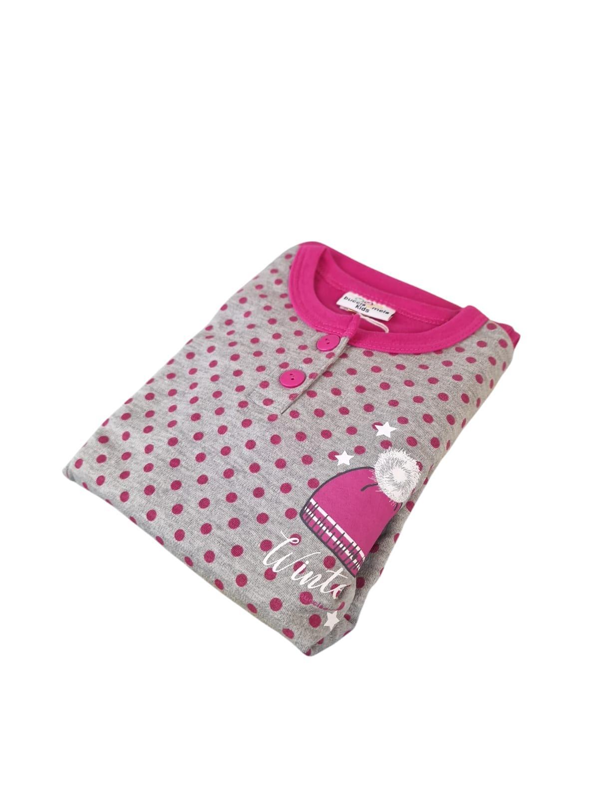 Pigiama caldo cotone bambina Buccia di Mela