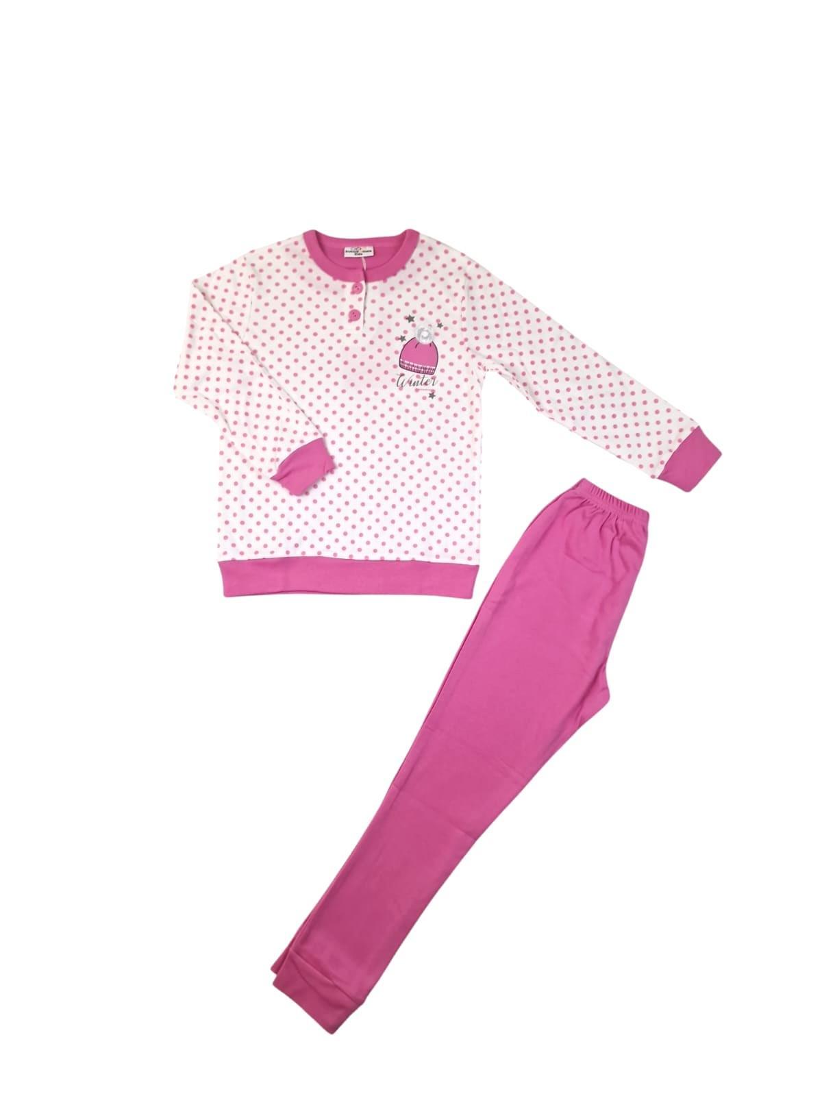 Pigiama caldo cotone bambina Buccia di Mela