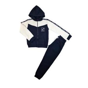 Completo tuta bambina in cotone felpato