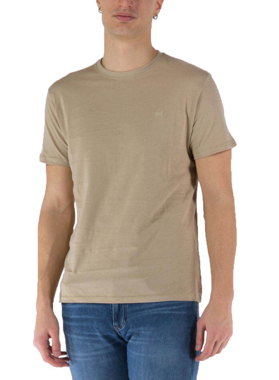 T-shirt da uomo Yes Zee in cotone tortora T733 S500