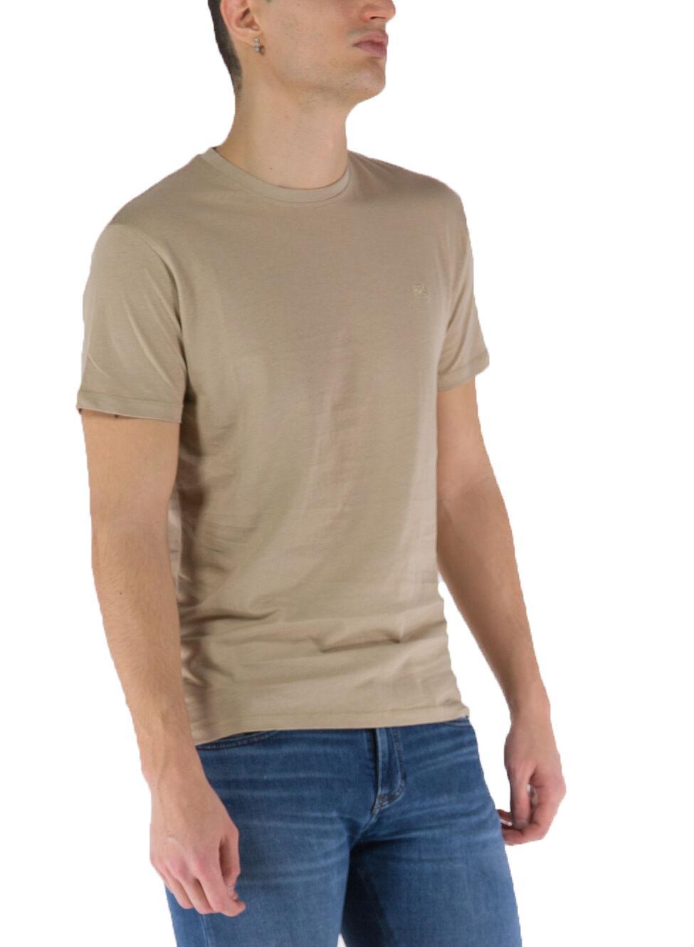 T-shirt da uomo Yes Zee in cotone tortora T733 S500