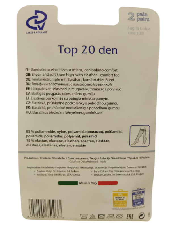 cdv gambaletto classico 20 den nero - foto 2