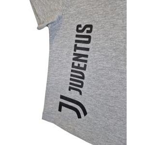 T-shirt bambino in cotone compatibile con juventus grigio