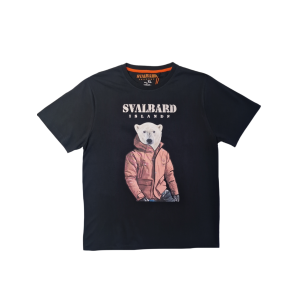 T-shirt nera da uomo in cotone svalbard islands