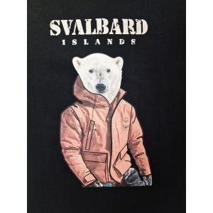 T-shirt nera da uomo in cotone svalbard islands