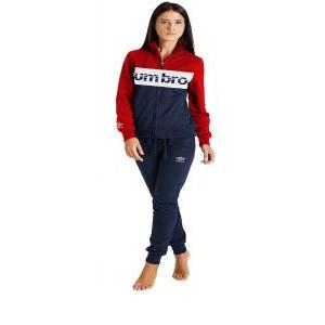 Tuta  donna felpata full zip blu rosso