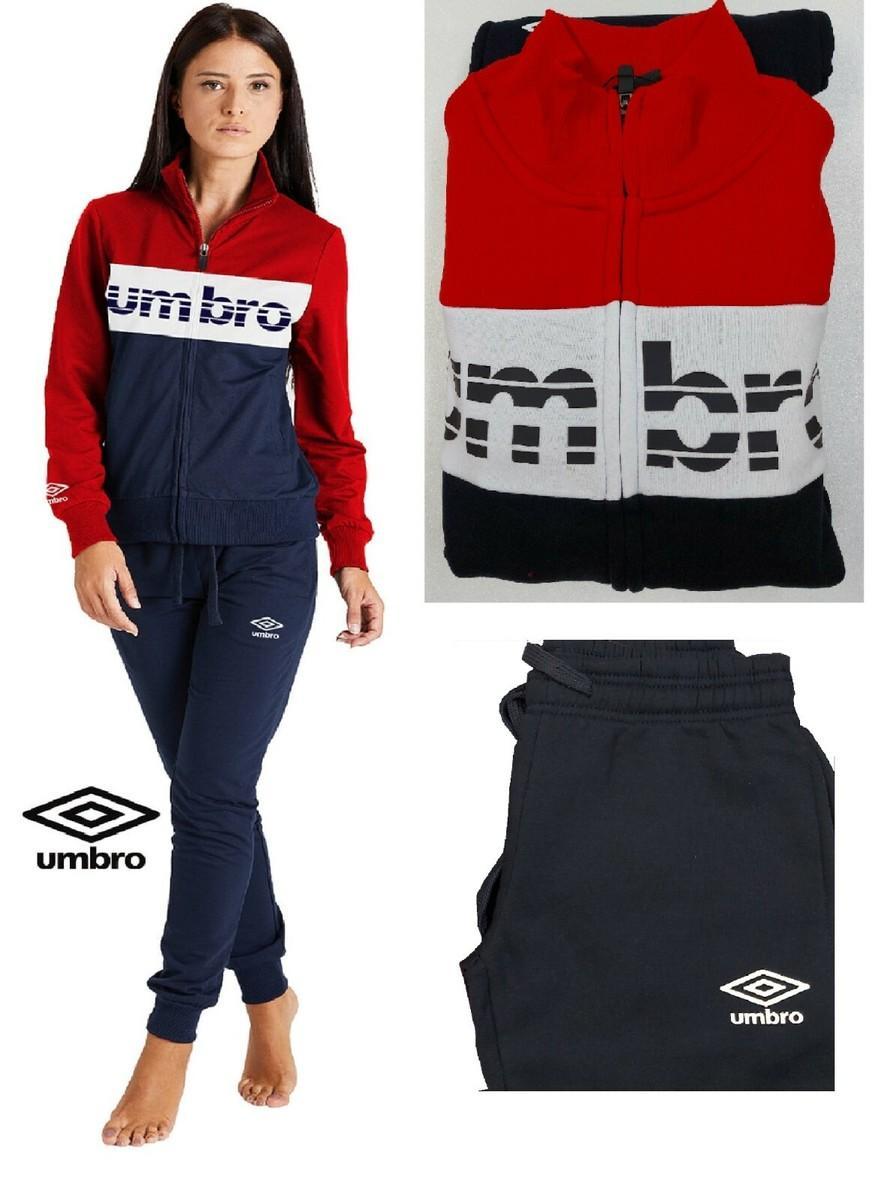 Tuta Umbro donna felpata full zip blu rosso