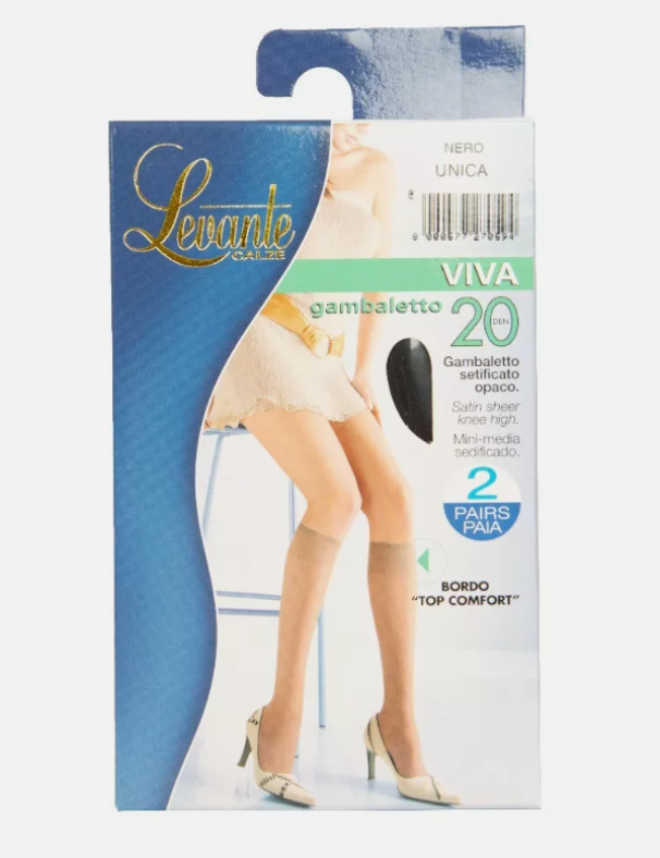 levante coppia gambaletto setificato 20 den nero - foto 1