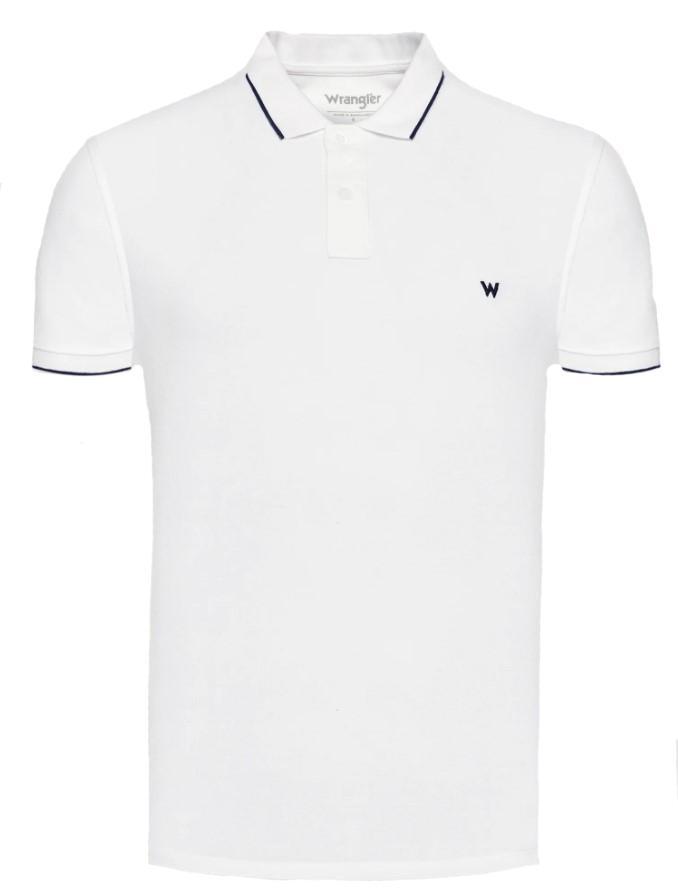 Polo Wrangler uomo estiva bianca in cotone righino sul colletto 100% cotone