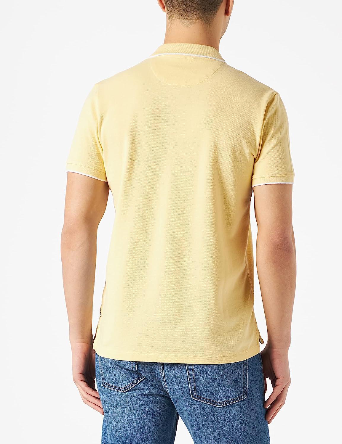 Polo Wrangler uomo estiva gialla in cotone righino sul colletto 100% cotone