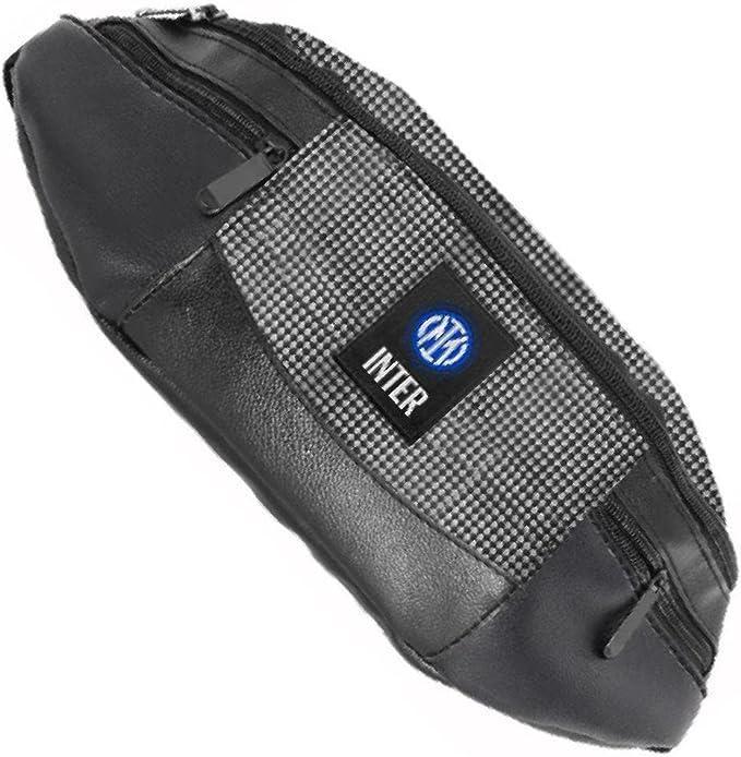 Marsupio FC Inter unisex tripla tasca logo Inter stampato su tessuto nero