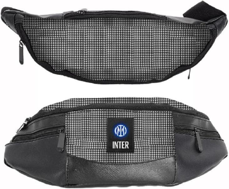 Marsupio FC Inter unisex tripla tasca logo Inter stampato su tessuto nero