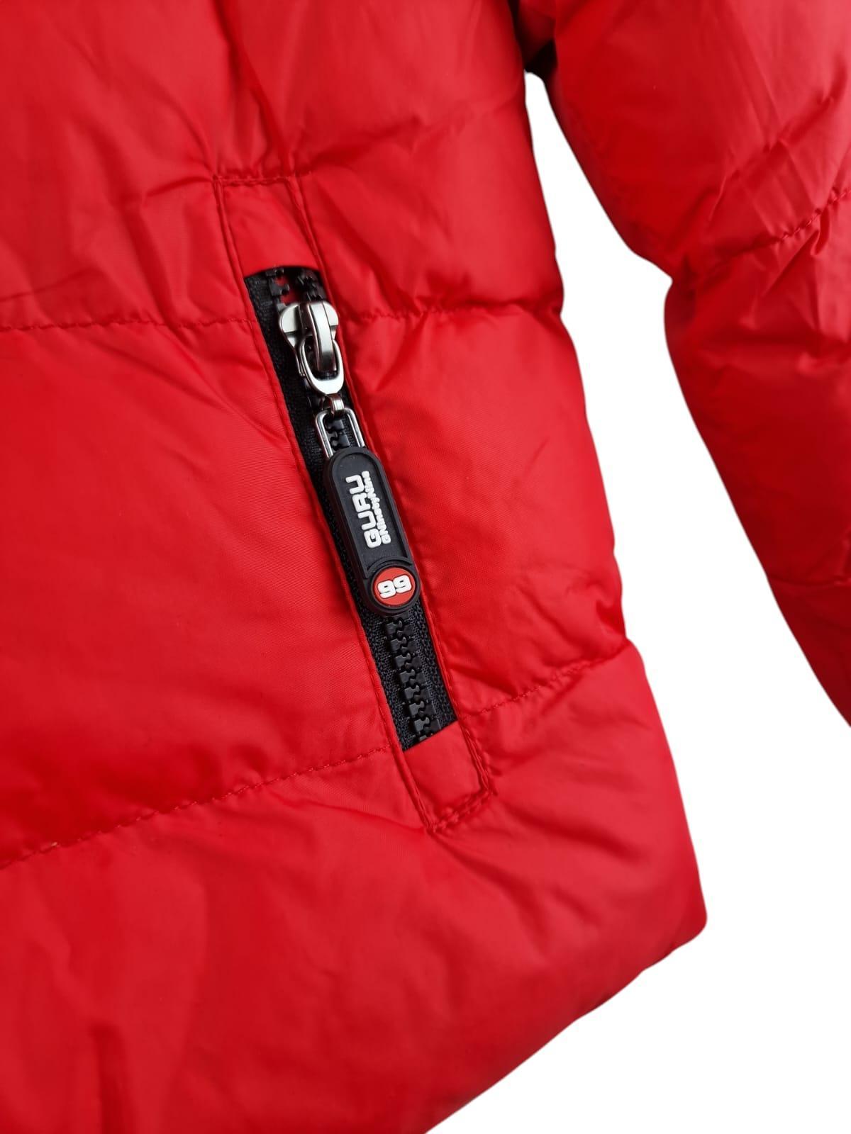 Giubbino bomber con cappuccio removibile rosso Guru