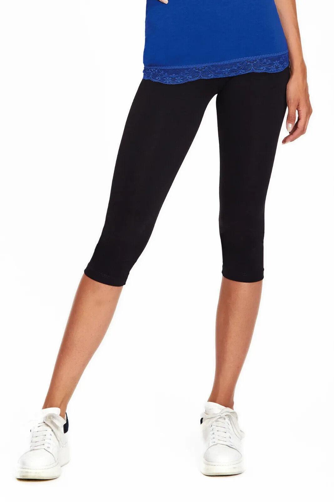 Leggings corto donna Rossoporpora nero taglie comode