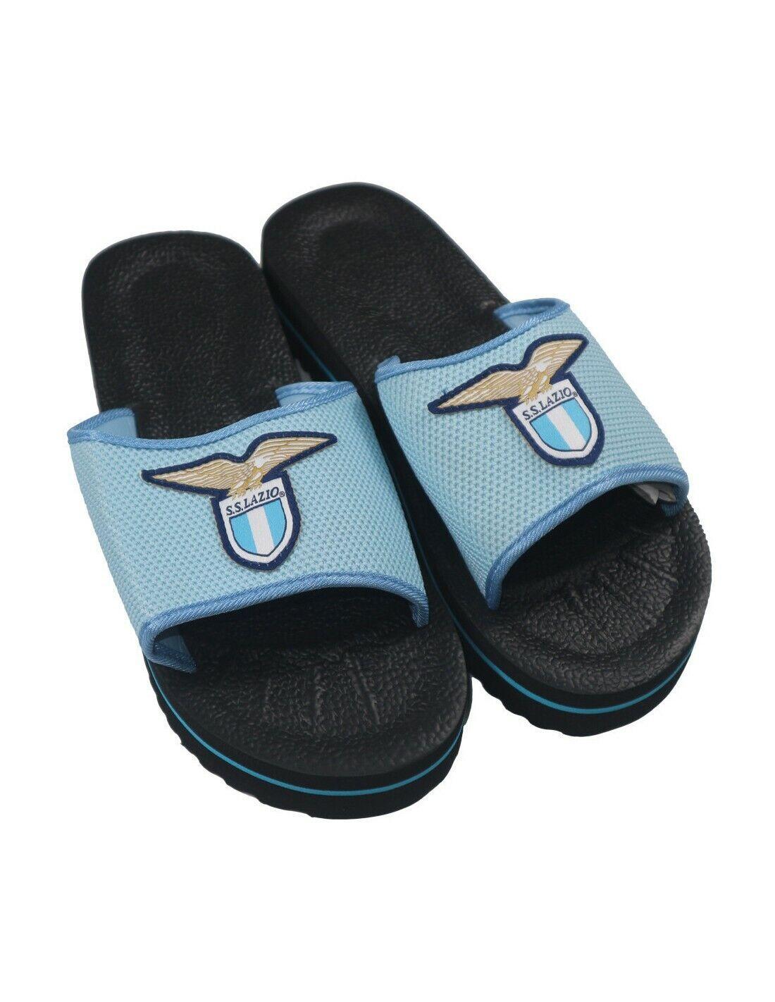 Ciabatta a fascia SS Lazio ragazzo colore nero con stemma