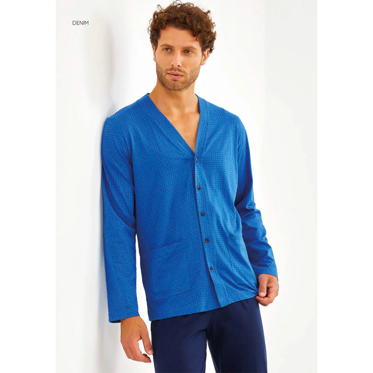 Pigiama da uomo calibrato in cotone Il Granchio GP1065-AC Denim