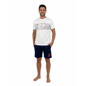 Completo homewear o pigiama estivo uomo lotto lp1124 bianco