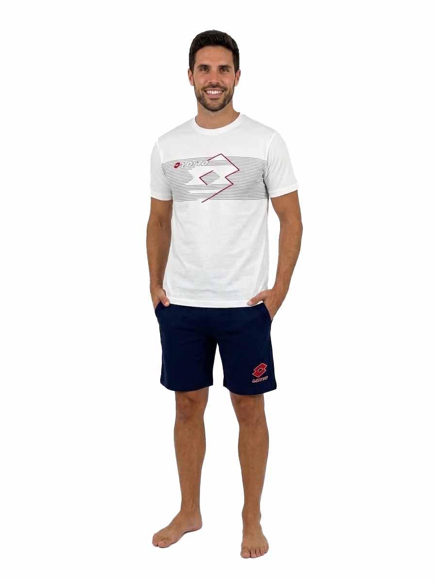 Completo homewear o pigiama estivo uomo LOTTO LP1124 Bianco