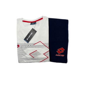 Completo homewear o pigiama estivo uomo lotto lp1124 bianco