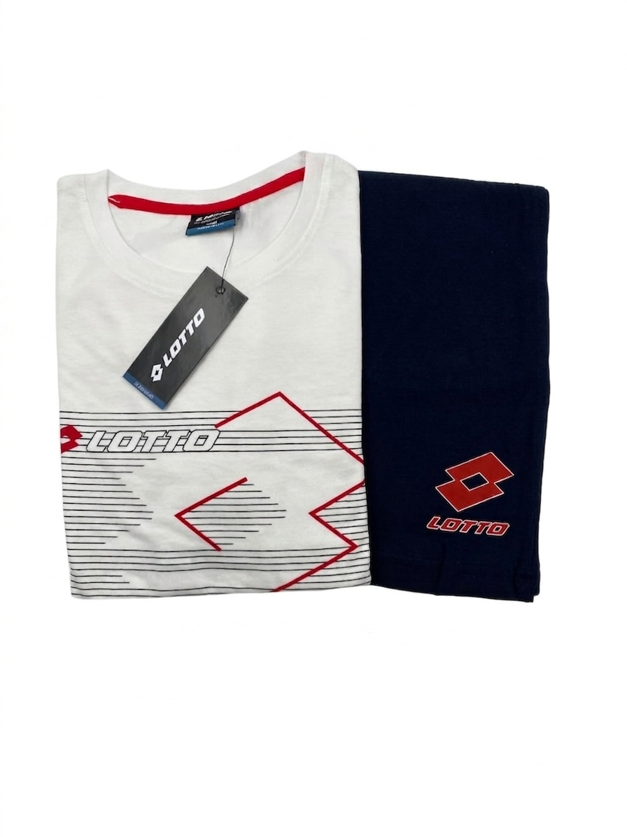 Completo homewear o pigiama estivo uomo LOTTO LP1124 Bianco
