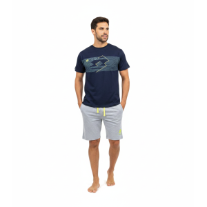 Completo homewear o pigiama estivo uomo lotto lp1124 blu