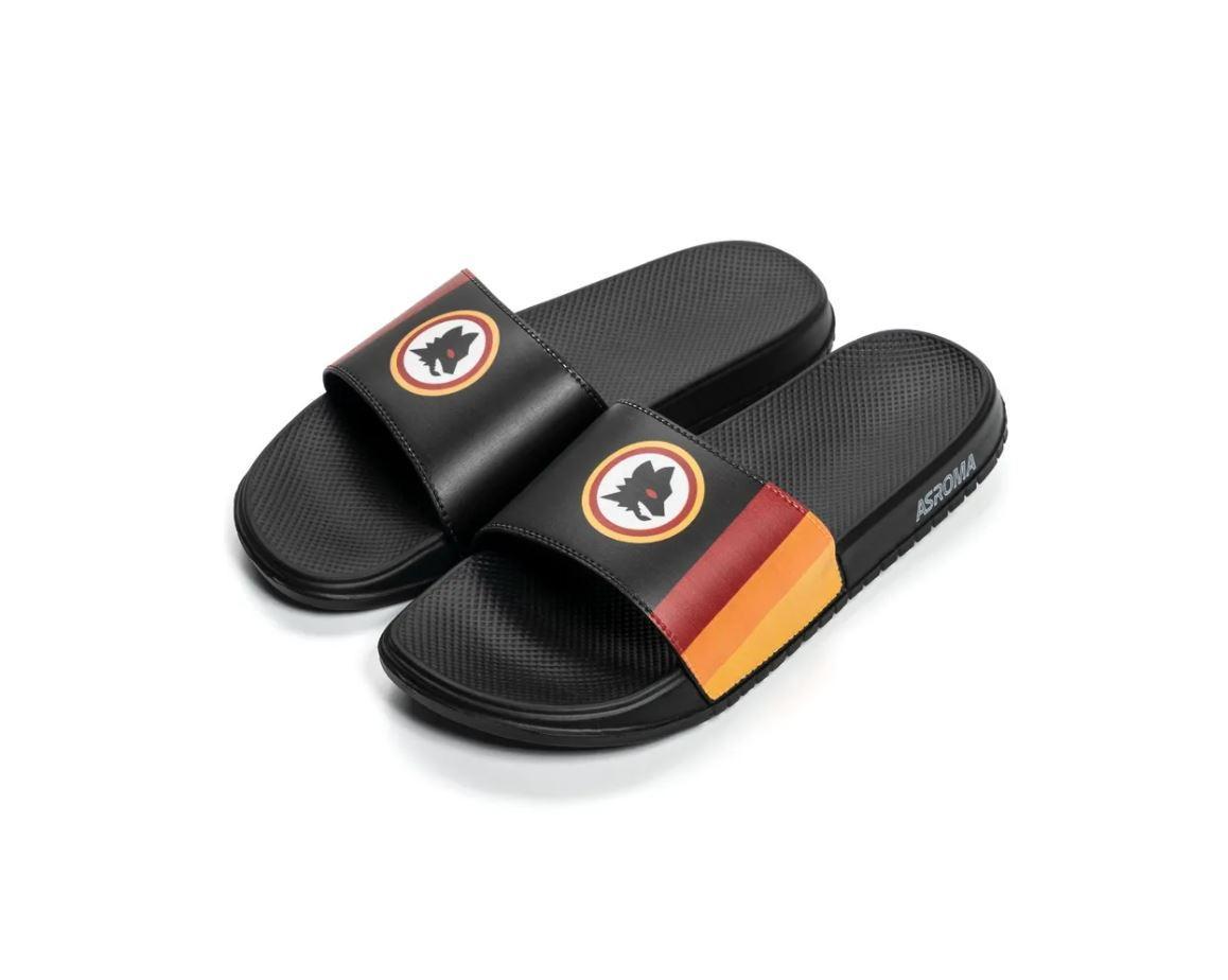 Ciabatta bambino a fascia AS Roma colore nero con lupetto