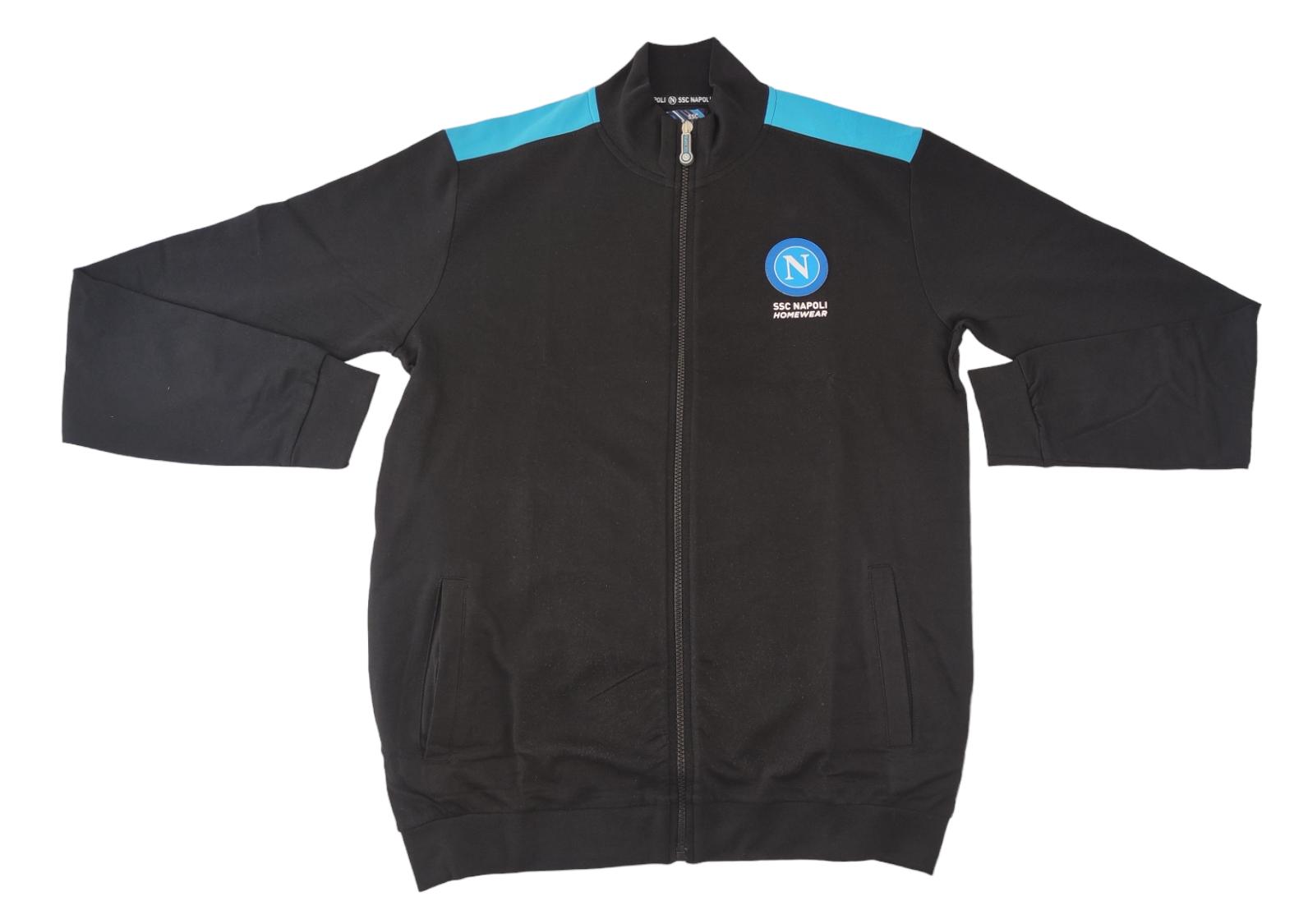 Tuta homewear per Napoli full zip adulto garzata con banda spalle contrasto