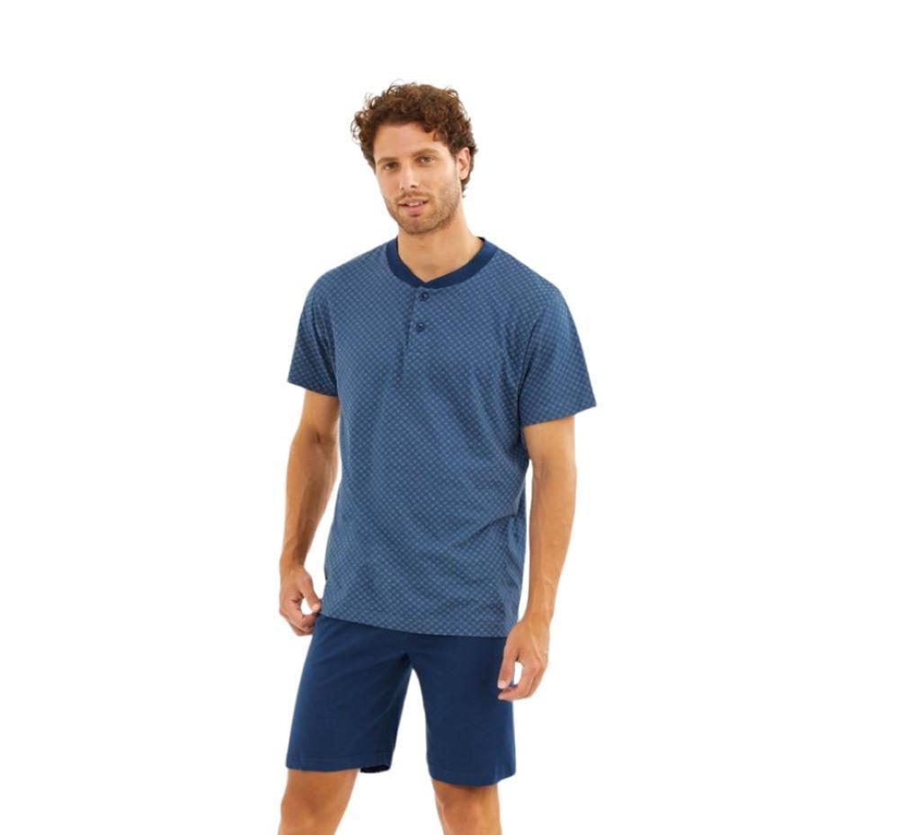 Pigiama corto da uomo calibrato in cotone Il Granchio GP1073-C