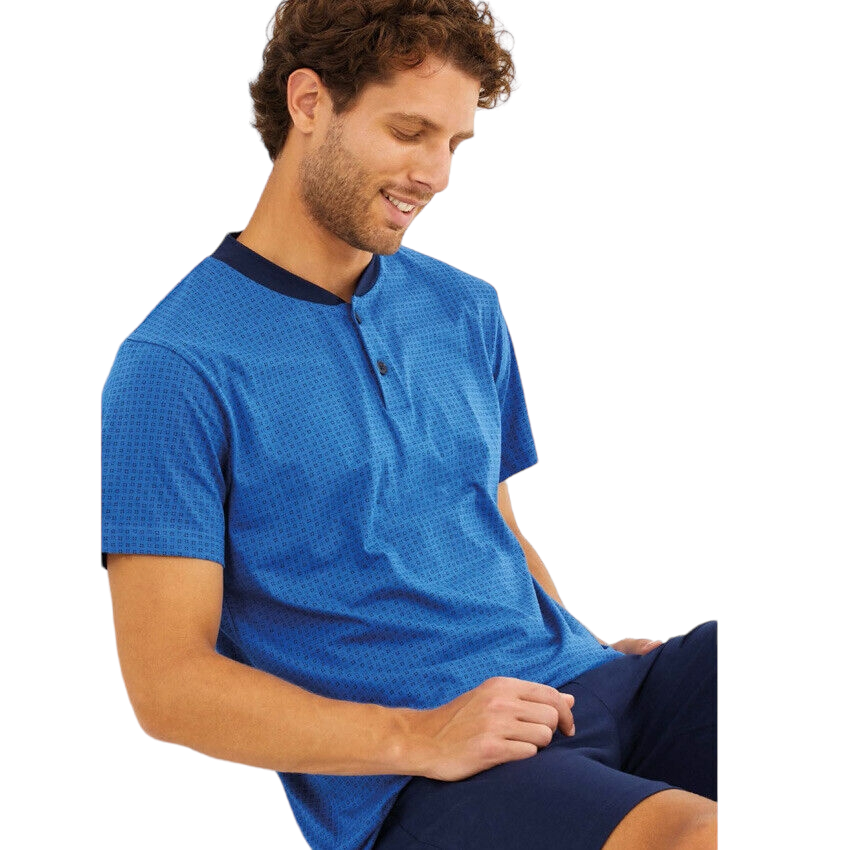Pigiama corto da uomo calibrato in cotone Il Granchio GP1073/C DENIM
