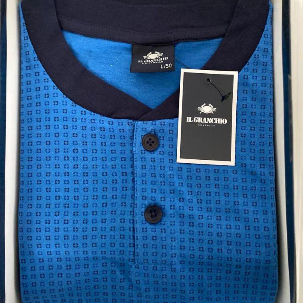 Pigiama corto da uomo calibrato in cotone Il Granchio GP1073/C DENIM