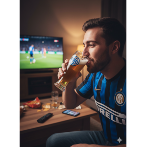 Bicchiere birra compatibile con inter in vetro