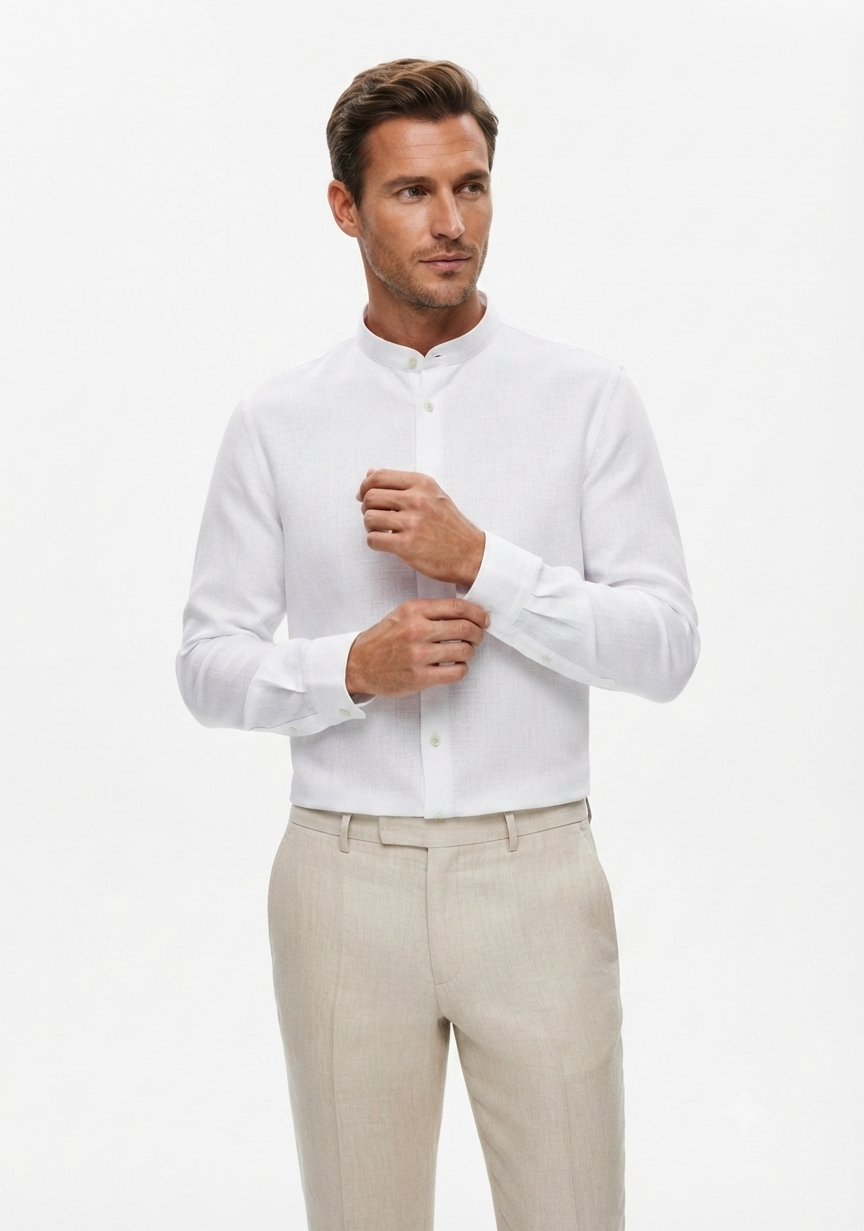 camicia-coreana-02 Camicia Regular Fit misto lino cotone Ingram