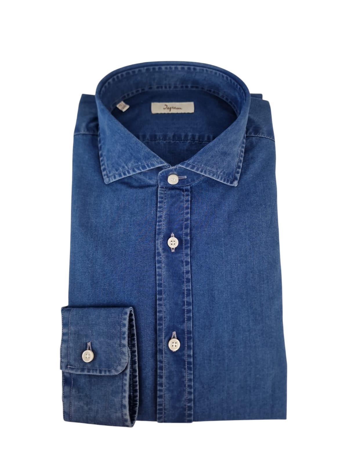 Camicia Ingram Slim Fit collo francese denim