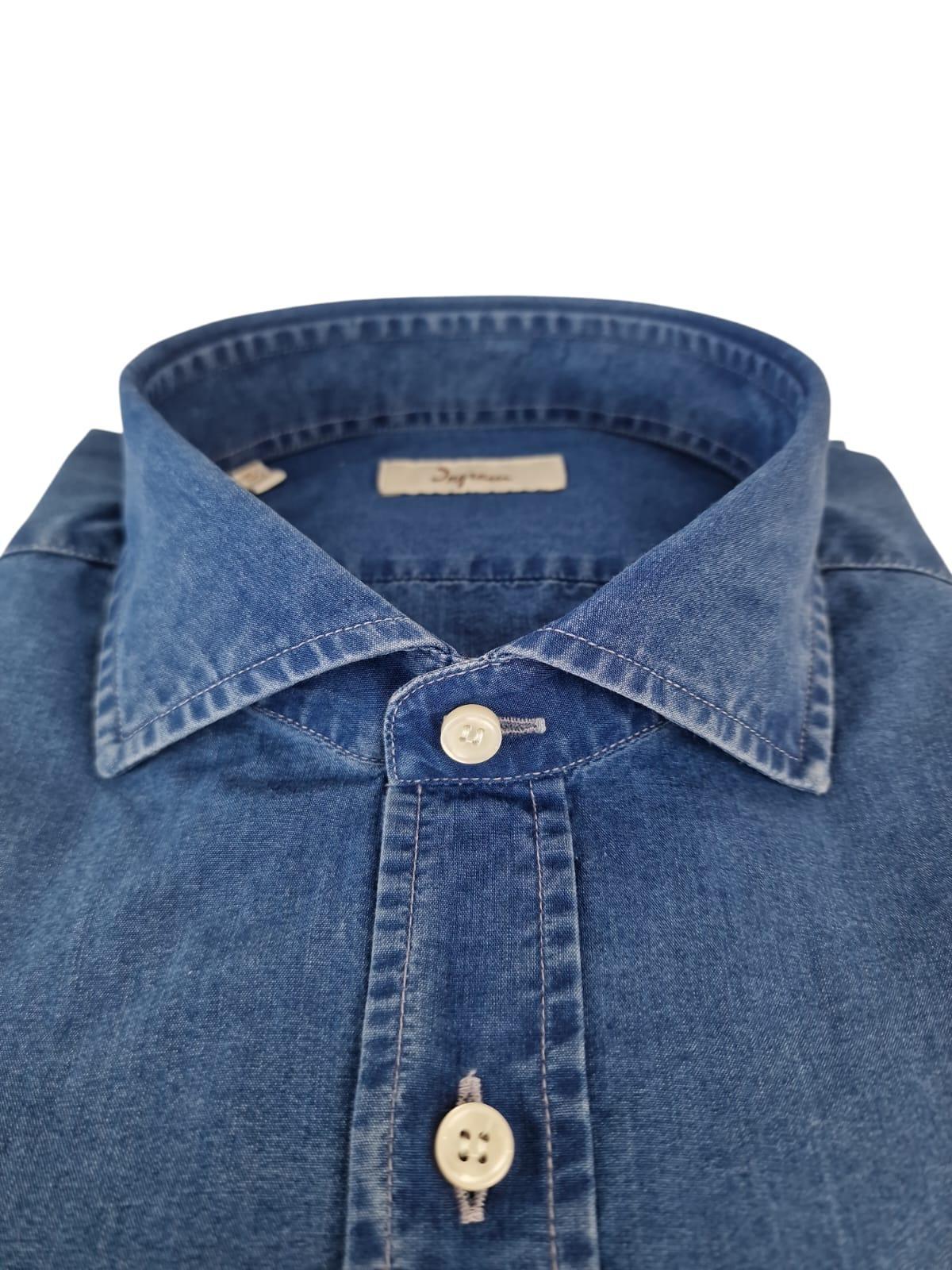 Camicia Ingram Slim Fit collo francese denim