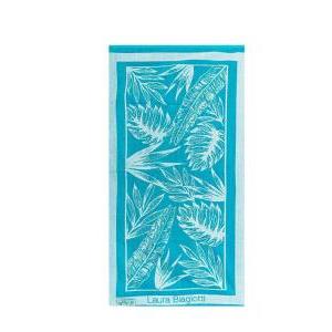 Telo mare in spugna di cotone  tropical celeste