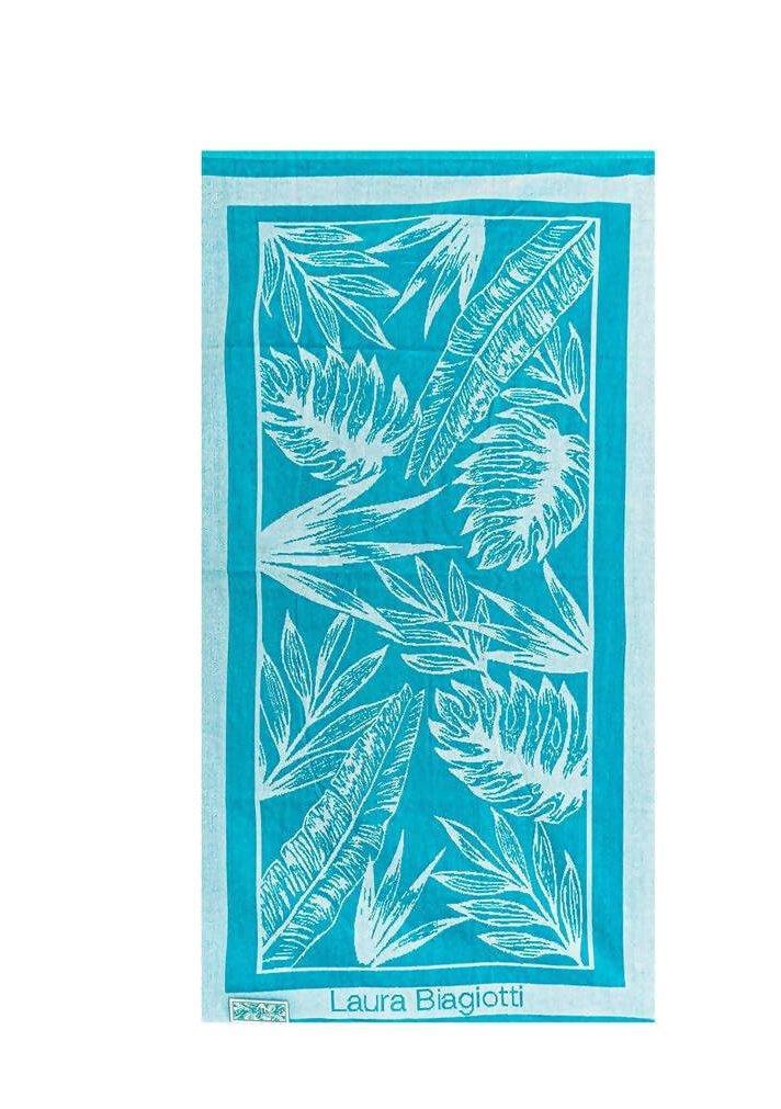 ufeffTelo mare in spugna di cotone Laura Biagiotti Tropical celeste
