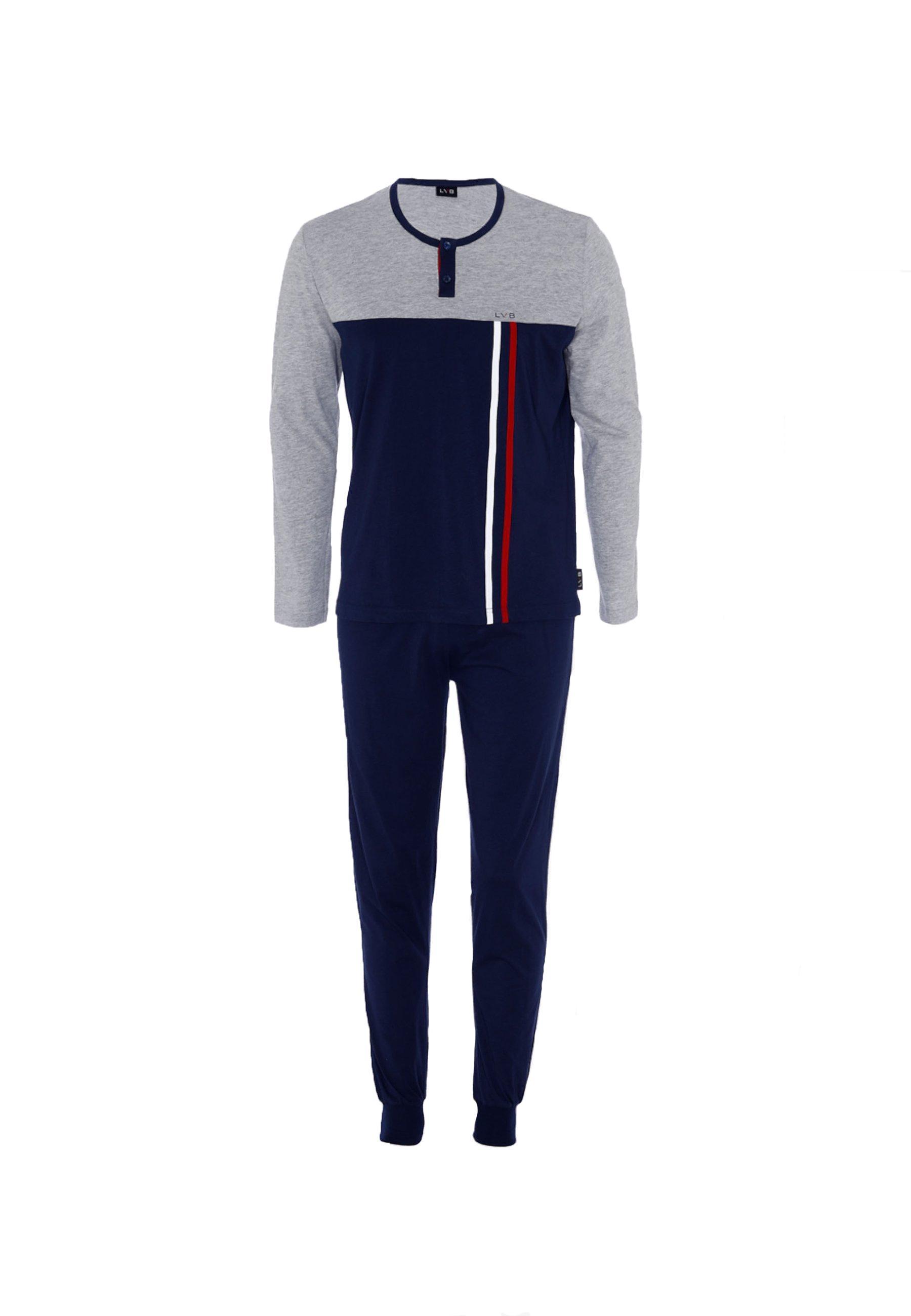 Pigiama uomo Lovable serafino bicolore jersey grigio