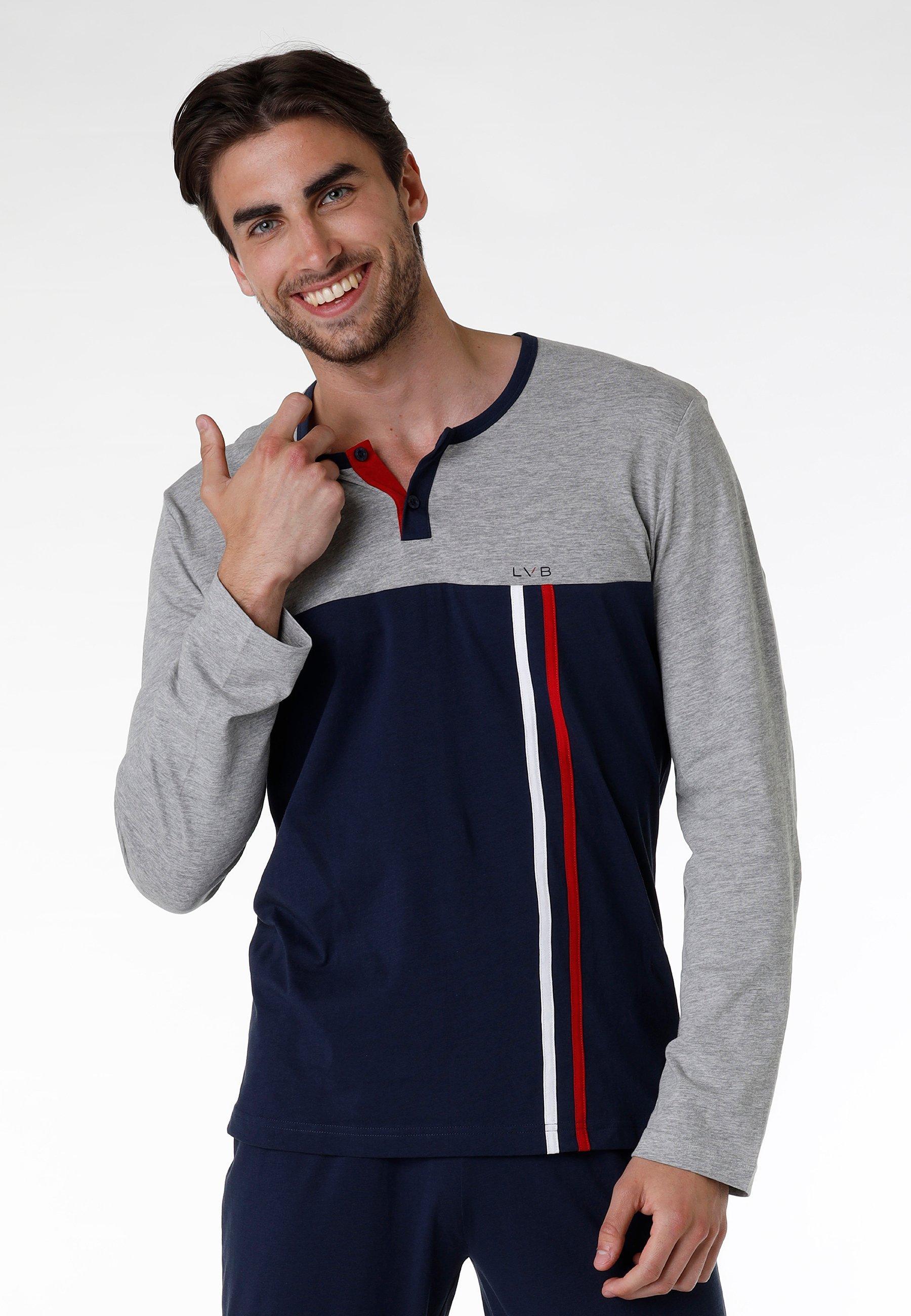 Pigiama uomo Lovable serafino bicolore jersey grigio