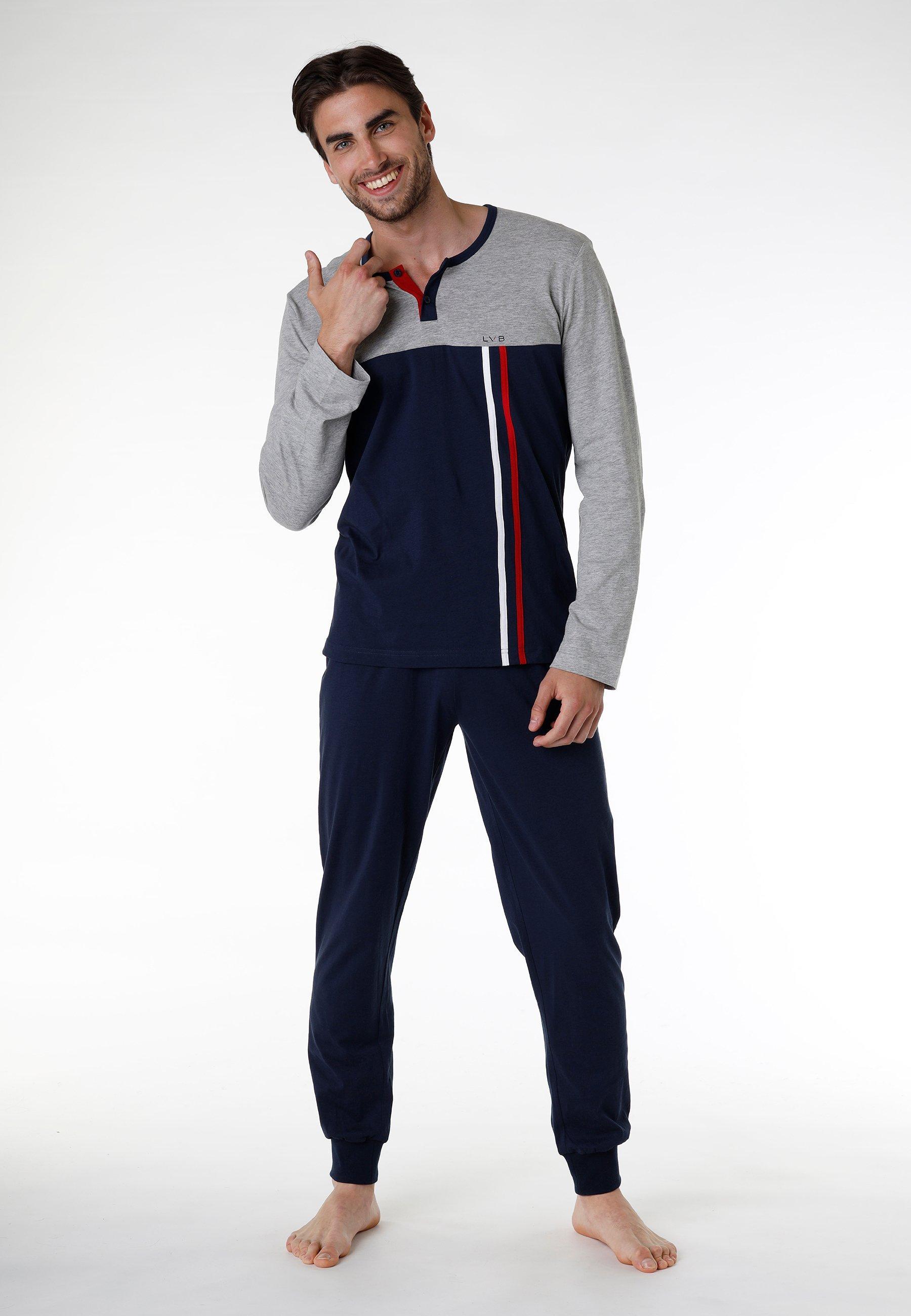 Pigiama uomo Lovable serafino bicolore jersey grigio