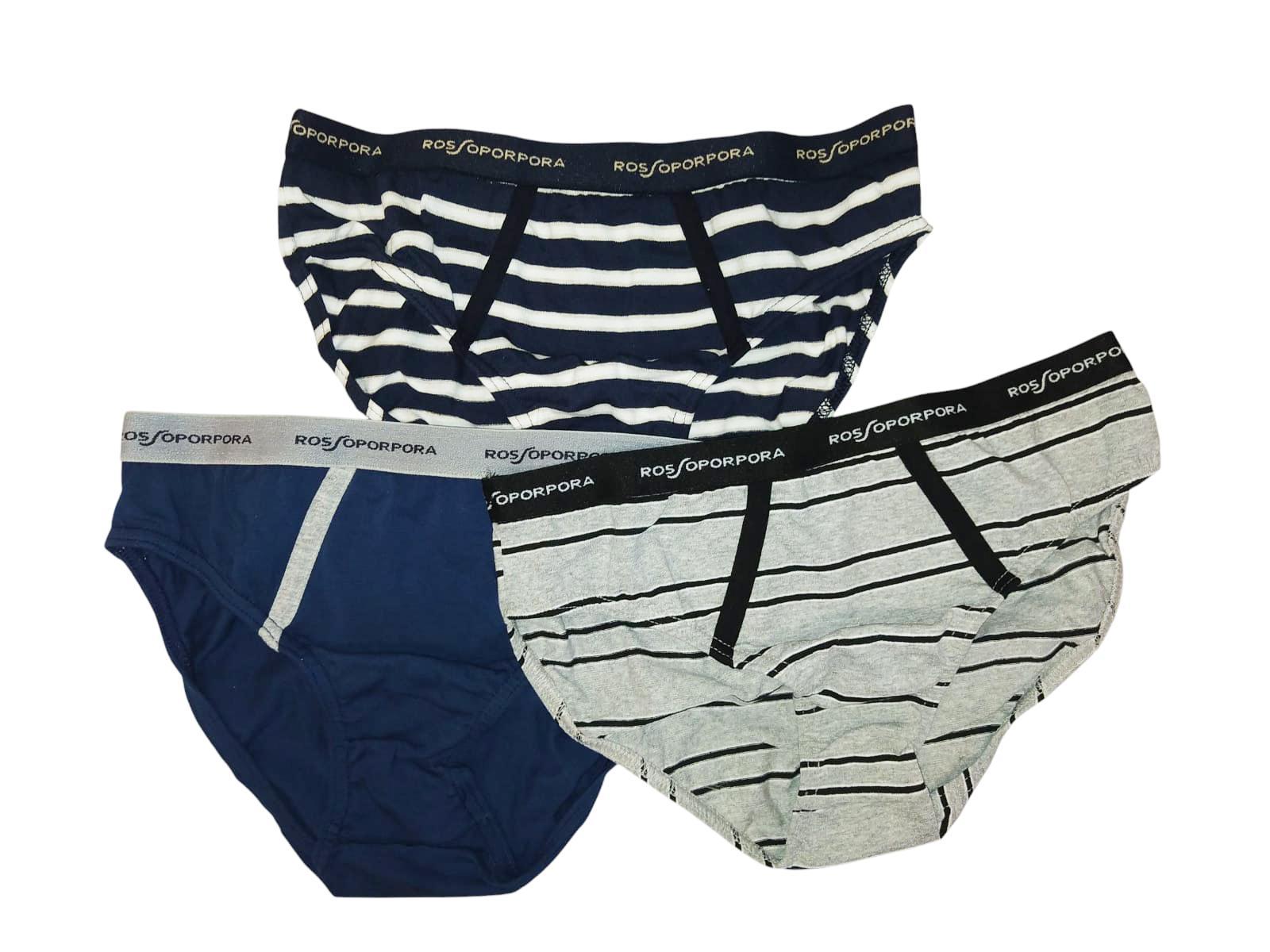 Confezione Rossoporpora 3 slip ragazzo rigati Multicolore
