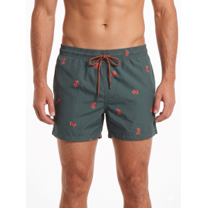 Costume uomo josh o'morms pantaloncino disegno granchio verde militare