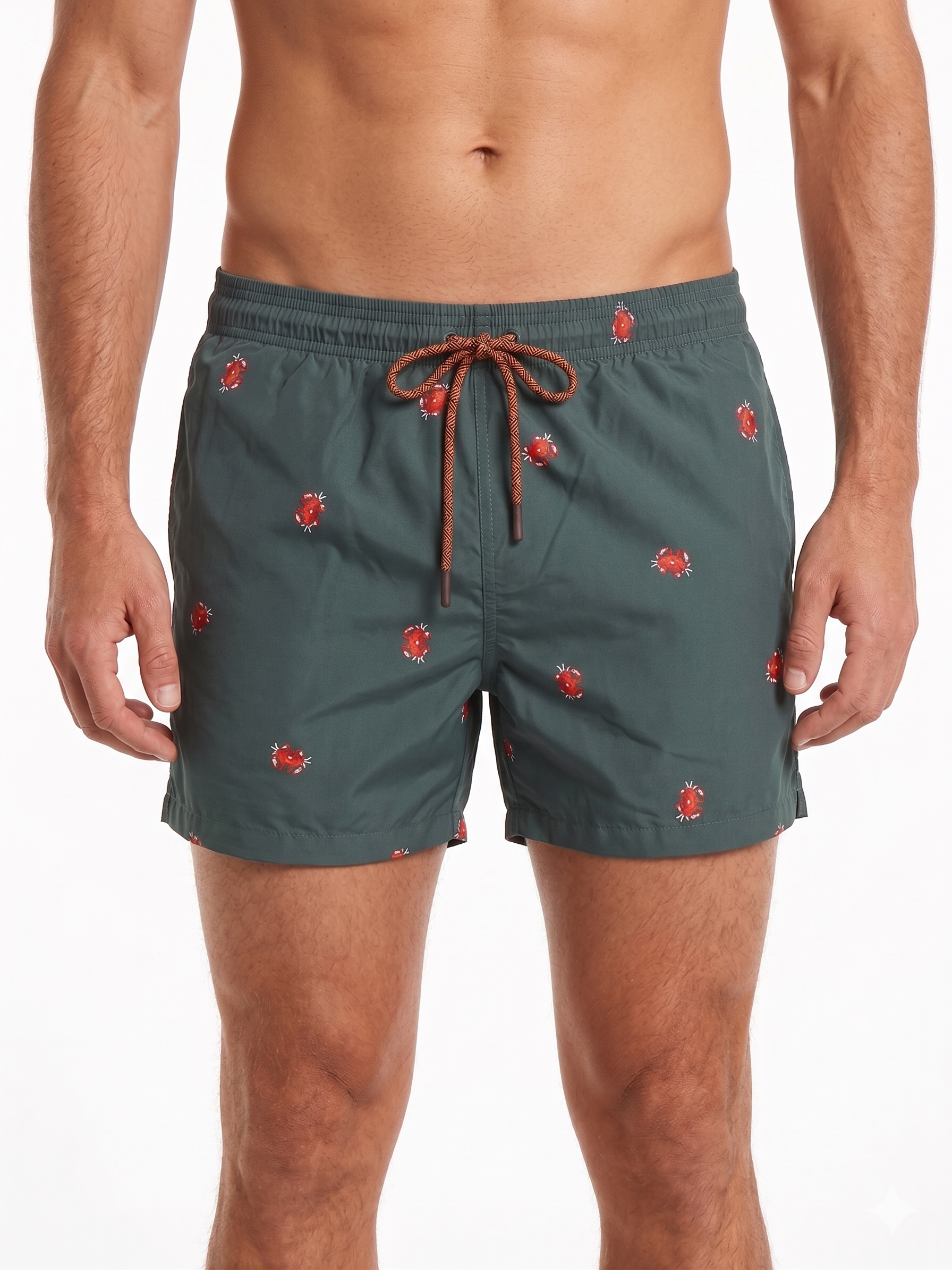 Costume uomo Josh O'Morms pantaloncino disegno granchio Verde Militare
