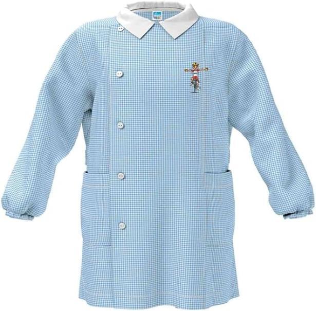 Grembiule asilo da bambino Siggi celeste ricamo ciclista
